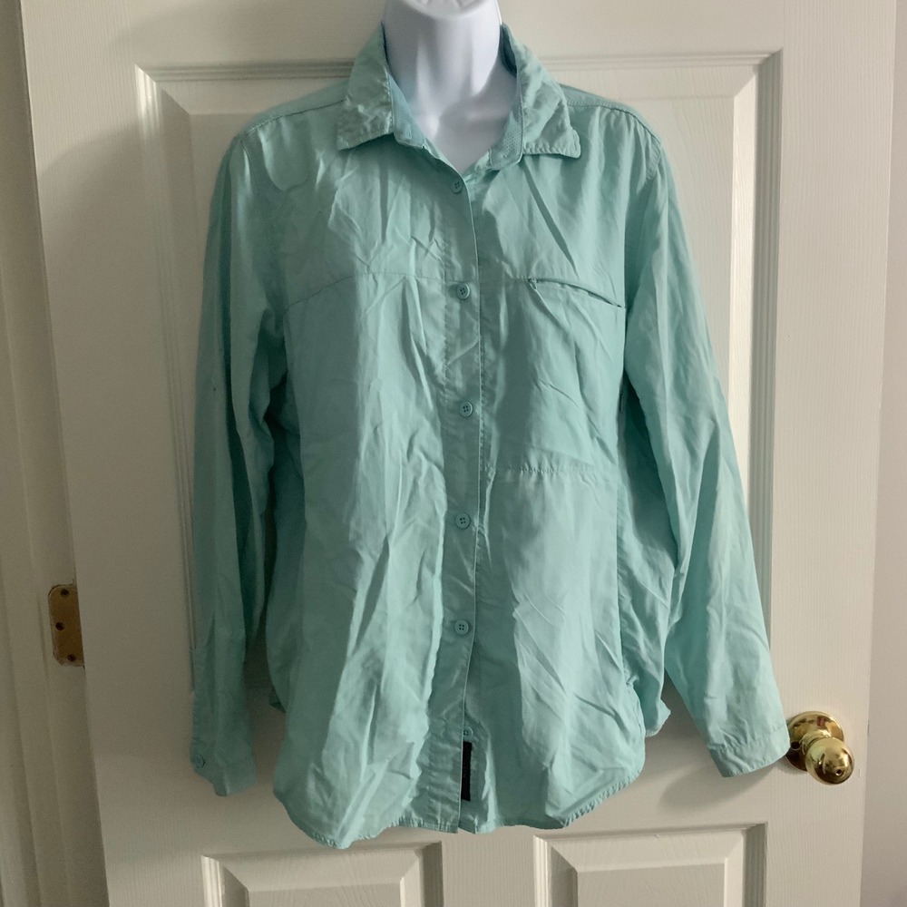 REI Beautiful Blue Woman's Hiking Shirt size‎ Medium or Large